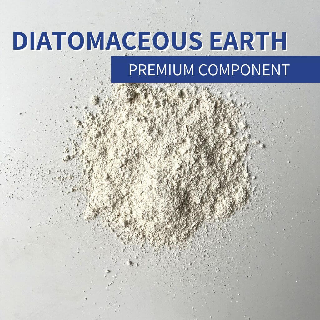 Diatomaceous earth for plants and soil health. This is a natural silica powder used in potting mixes as organic pest control against fungus gnats, and can be used to improve drainage, aeration, and root protection.