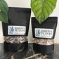 Birdy’s Plants Premium Soil Mix packaging size comparison showing 4L Alocasia Mix and 2L Orchid Mix bags. Side-by-side view of product sizes for custom plant soil blends.